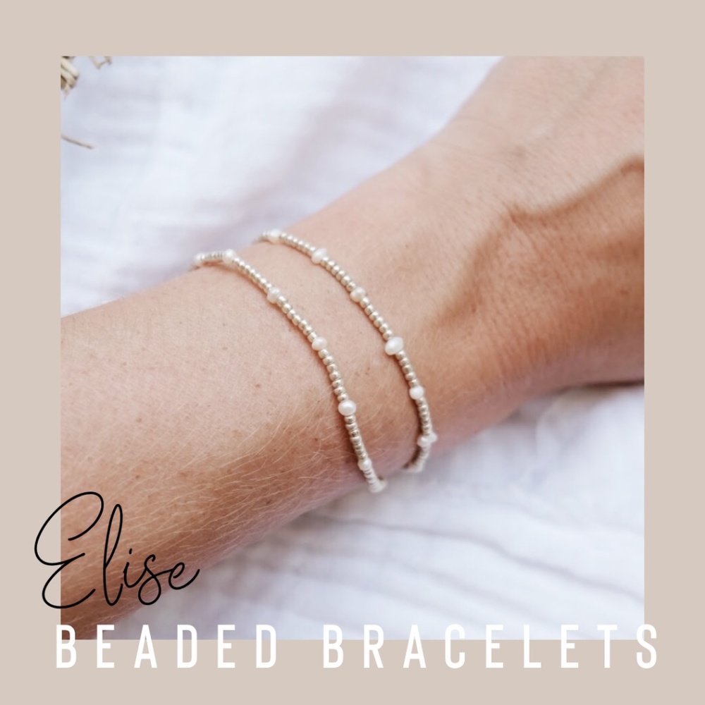 "Elise" Silver + Pearl Bracelet